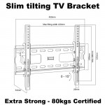 Fits JVC TV model LT-26DE1BJ Black Tilting TV Bracket